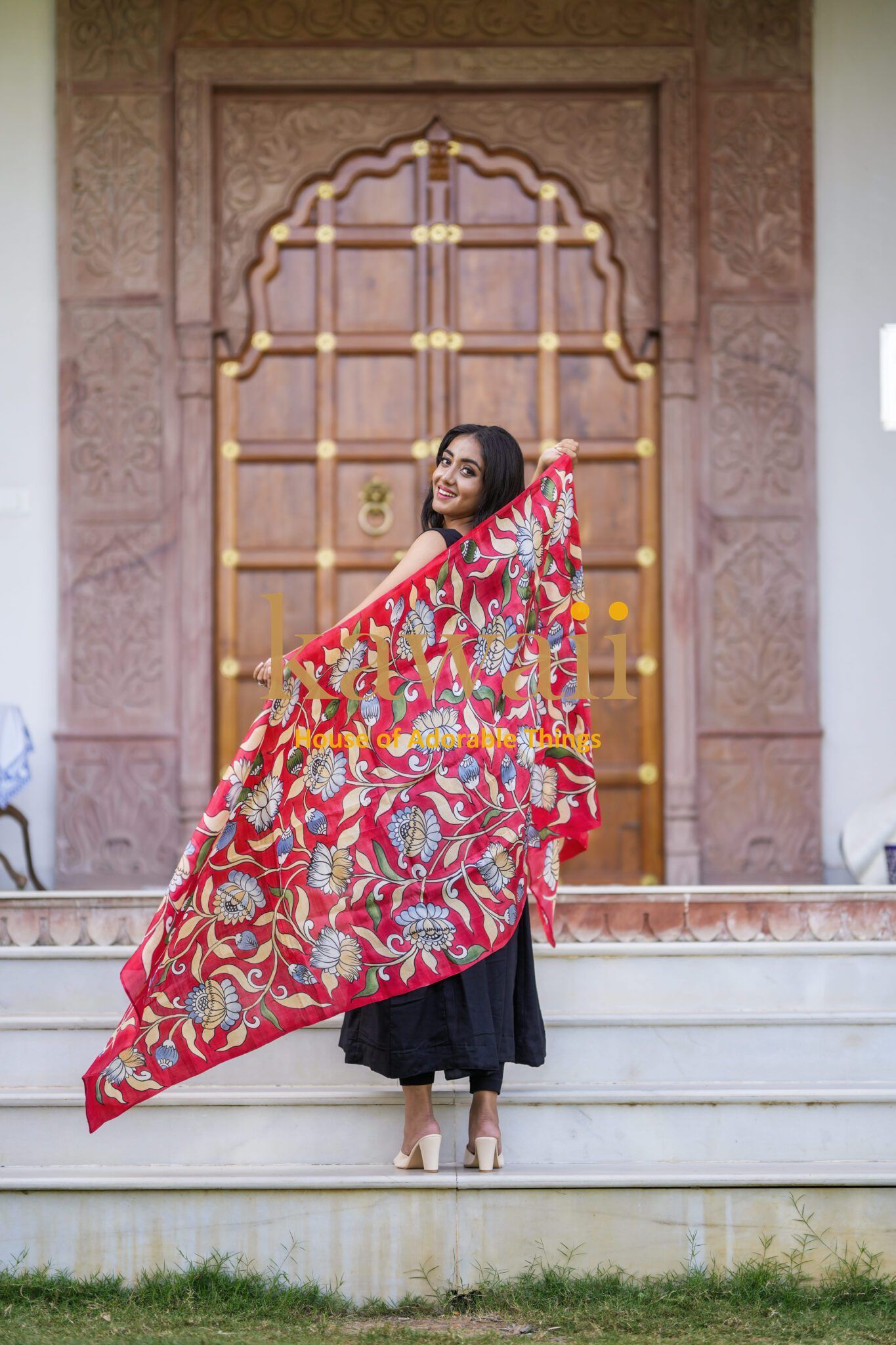 Lalima Kalamkari Dupatta